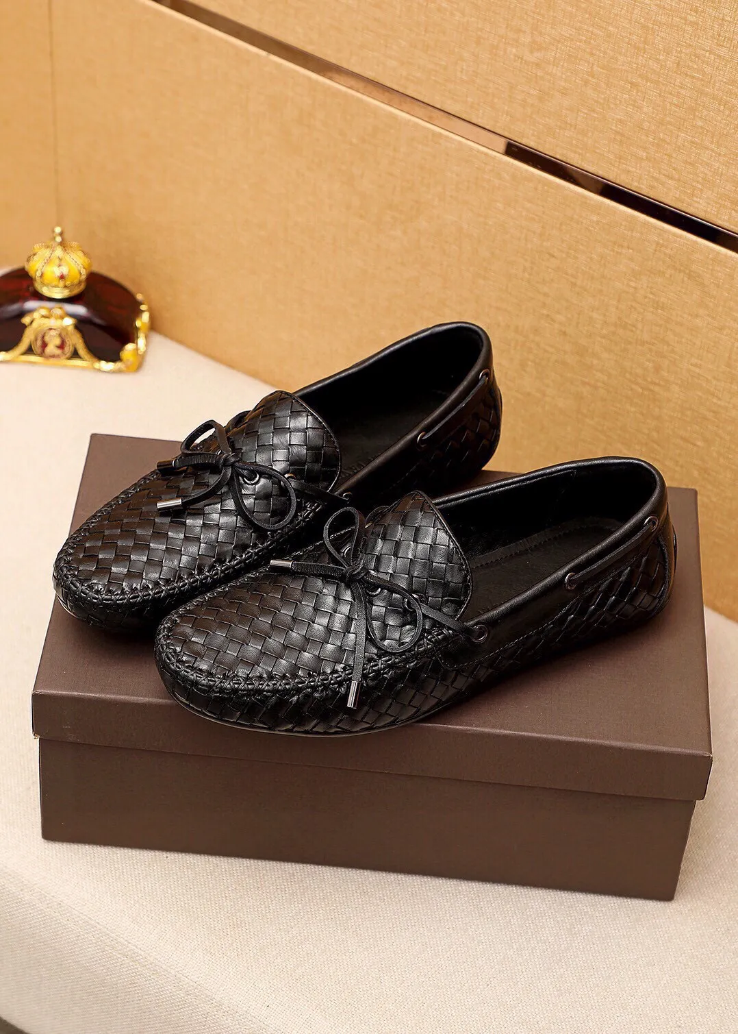 Men's men's shoes 💰500 💐 BV men's slip-on shoes® [BOTTEGA VENETA] official website counter new model, one-to-one mold opening ⚠Italian calfskin purely hand-woven ➕cow 🐂 leather lining. Driving slip-ons, available at counters, sizes 38～44 (45🉑️customized)
